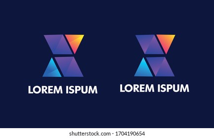 Initial letter X logo with splash background. letter combination logo design for creative industry web business and company.Letter X Colorful Illustration Vector Design Template.