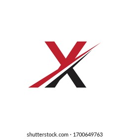 letra inicial x logotipo swoosh