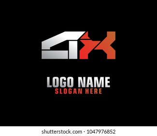 Initial letter A X logo template vector