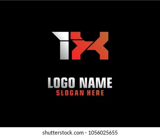 Initial letter I X logo template vector