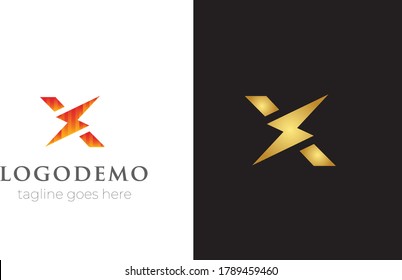 
Initial letter x logo template with Power icon .This font with Electrical Bolt identity, moving and speed thunder  logo vector .
Automotive monogram ,logo mark minimal,abstract concept design .