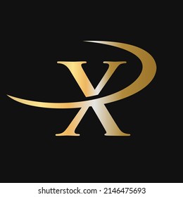 Initial Letter X Logo Template Vector Icon Design. X Letter Logotype Gold Color Luxury Sign Vector Concept