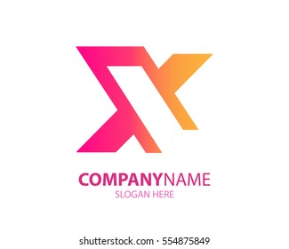 Initial letter X logo type