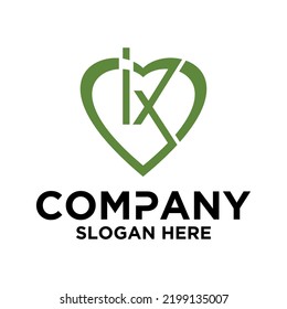 Initial letter I X logo vector design template