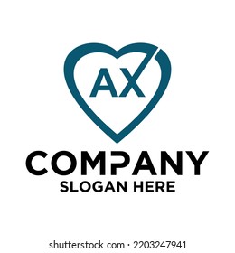 Initial letter A X logo vector design template