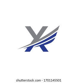 initial letter x logo wing