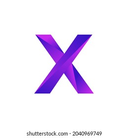 Initial Letter X Low Poly Overlay Logo Design Template. Vector EPS 10