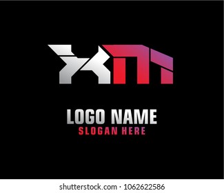 Initial letter X M logo template vector