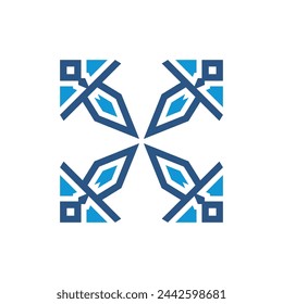 Initial letter X with modern decorations