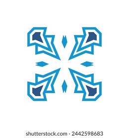 Initial letter X with modern decorations