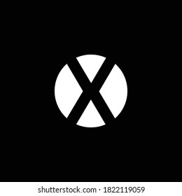 Initial Letter X Modern Style with black and white color.