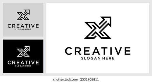 Initial letter X monogram logo design vector.