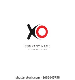 Initial letter x o, linked outline rounded logo, colorful vibrant colors