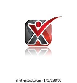 Initial letter X on the square shape for your best business symbol. Flat design letter X for element design. Vector illustration EPS.8 EPS.10