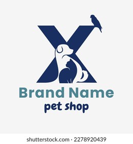 Initial Letter X Pets Logo Design