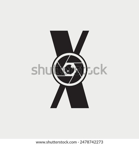 Initial Letter X Photography Logo Camera lens Design Concept.