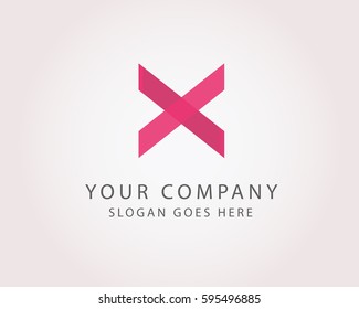 Initial Letter X Pink logo vector