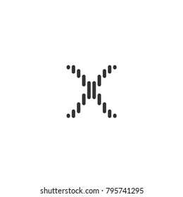 Initial letter X rain line, line with unique concept. Vector logo template