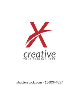 Initial Letter X Red Creative Design Logo
