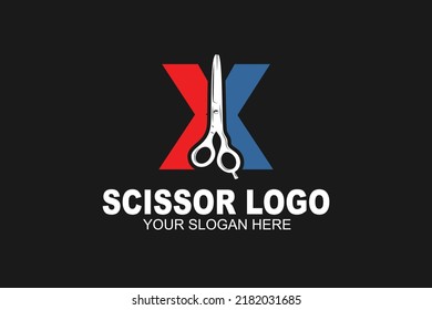 initial Letter X scissor  logo