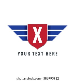 Initial Letter X Shield Icon Design Logo Template