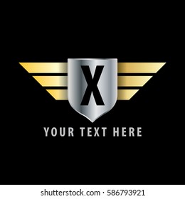 Initial Letter X Shield Icon Design Logo Template