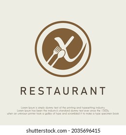 Initial Letter x With Spoon and Fork Icon for Restaurant, Catering, Cafe, Cafeteria, Food, Kitchen Retail Business Logo Design Concept	