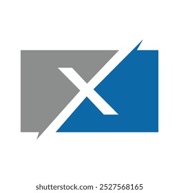 initial letter x square icon logo design template