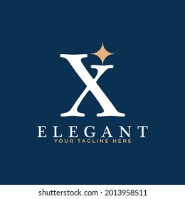 Initial Letter X Star Logo Design. X Letter with Star Icon Combination. Usable for Business and Branding Logos.