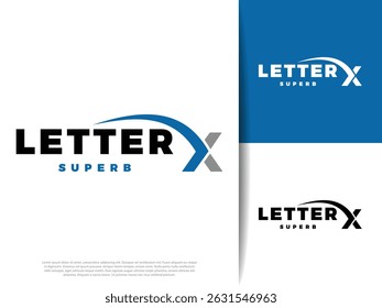 Initial Letter X Swoosh Icon Illustration Design