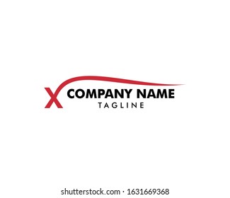 Initial Letter X Swoosh Logo Design Template