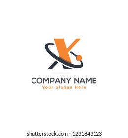 Initial Letter X Swoosh Orbit Logo Designs Vector Orange Colors in White Backgrounds
