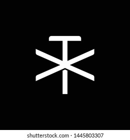 Initial letter X and T, XT, TX, overlapping interlock monogram logo, white color on black background