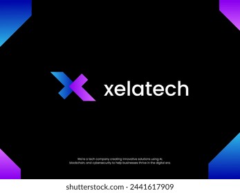 initial Letter X Tech Logo Template