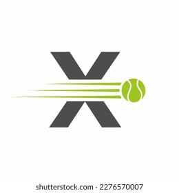 Initial Letter X Tennis Logo. Tennis Sports Logotype Symbol Template