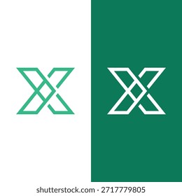 Letra inicial X Tipografia logotipo design Ilustração Stock Vetor.
