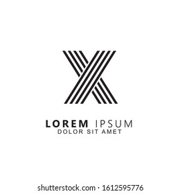 Initial letter x uppercase modern logo design template elements. Black letter isolated on white background. Suitable for business, consulting group company.