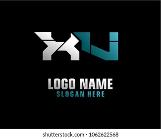 Initial letter X V logo template vector