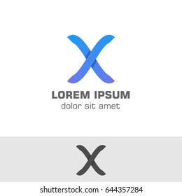 Initial letter X. Vector logo template