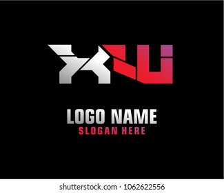 Initial letter X W logo template vector