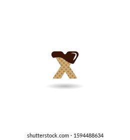 initial letter X waffle logo vector illustration design