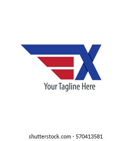 Initial Letter X With Wings Design Logo