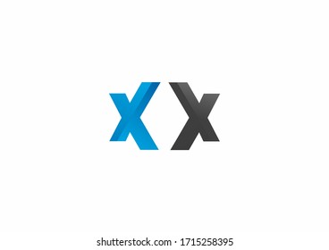 diseño del logotipo vectorial x/xx de letra inicial