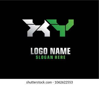 Initial letter X Y logo template vector