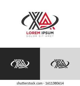 Initial Letter XA linked uppercase overlap modern logo design template. Suitable for business, consulting group company