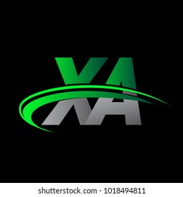 initial letter XA logotype company name colored green and black swoosh design. vector logo for business and company identity.
