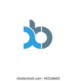 initial letter xb linked round lowercase logo blue