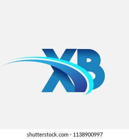 initial letter XB logotype company name colored blue and swoosh design. vector logo for business and company identity.

