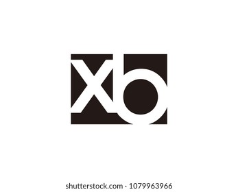 Initial letter xb lowercase logo black and white