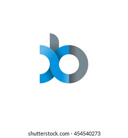initial letter xb modern linked circle round lowercase logo blue gray